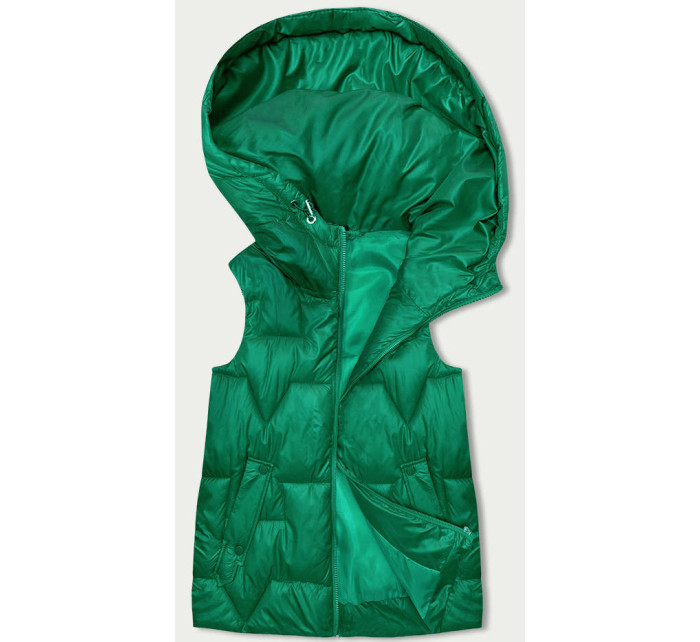 Zelená dámská vesta s kapucí (B8171-82)