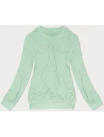 Tenká dámská tepláková mikina v pistáciové barvě se stahovacími lemy model 20070272 - J.STYLE