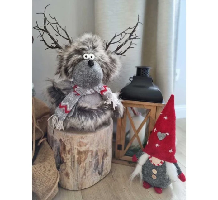 FURNISHED RENNIFER WITH ILLUMINATED TORCH Grey 20x35x47CM dětské