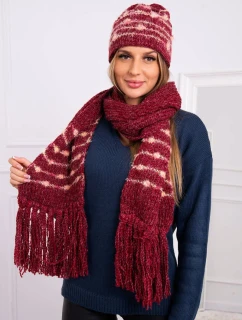 Dámská souprava se šátkem  vínová model 18751051 - K-Fashion