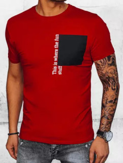 Červené pánské tričko s potiskem Dstreet RX5062