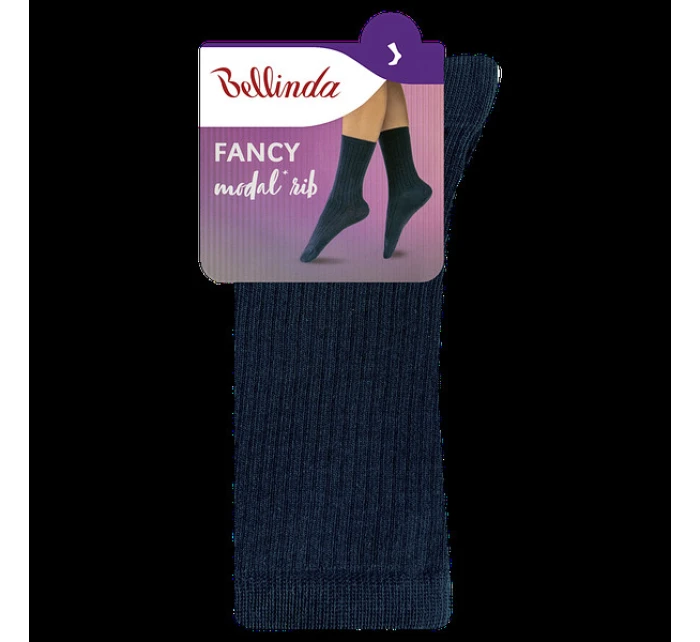 Dámské ponožky z modalu FANCY RIB MODAL SOCKS - BELLINDA - modrá