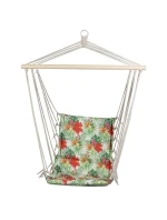 BRAZILSKÁ ZÁVĚSNÁ SEDAČKA HAMAK 100x50CM NATURE S TROPICKÝMI DŽUNGLOVÝMI PODRUČKAMI