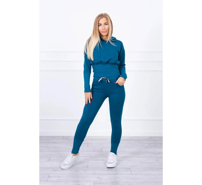 Komplet z szerokimi ściągaczami morski