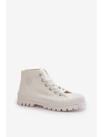 Dámské Tenisky S Kotníkovou Šněrovací Big Star OO274009 Bílé Dámské Tenisky S Kotníkovou Šněrovací Big Star OO274009 Bílé