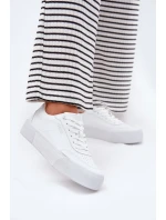 Dámské nízké tenisky z ECO kůže Big Star – bílé Dámské nízké tenisky z ECO kůže Big Star – bílé