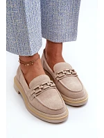 Dámské semišové mokasíny model 22128477 béžové - S.Barski