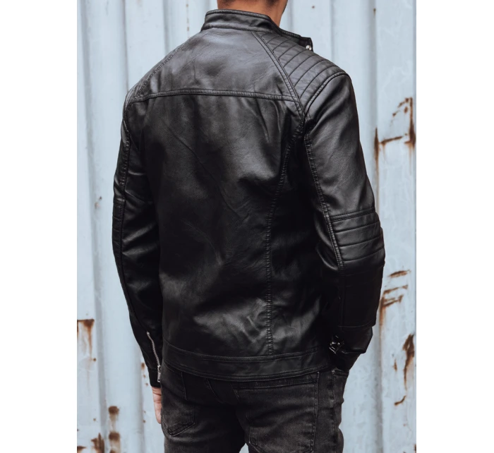 Pánská kožená bunda černá FashionStreet TX4736 Pánská kožená bunda černá FashionStreet TX4736