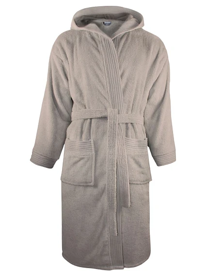 The One Towelling Bathrobe hooded Župan s kapucí 48.1021 taupe