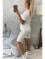 Bílý set top+legíny Bílý set top+legíny