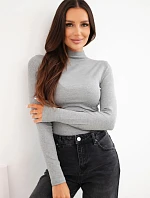 Dámská halenka z bavlny s příměsí viskózy s rolákem grey