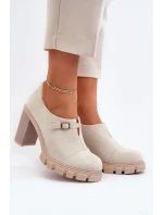 Dámské lodičky na vysokém podpatku světle béžové model 21651896 - Boto