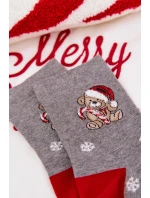 Dámské vánoční ponožky sněhové  v Santa Claus tmavě šedé model 21786668 - Aura.via