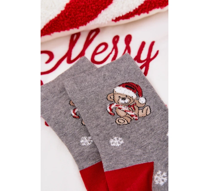 Dámské vánoční ponožky sněhové  v Santa Claus tmavě šedé model 21786668 - Aura.via