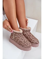 Dámské sněhule s leopardím vzorem na platformě zateplené kožíškem hnědé Xamella Dámské sněhule s leopardím vzorem na platformě zateplené kožíškem hnědé Xamella