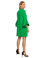Dámské šaty áčkového střihu s rukávy  zelené model 18422203 - Moe
