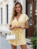 Dámský letní overal s obálkovým výstřihem žlutý FashionStreet EY2642