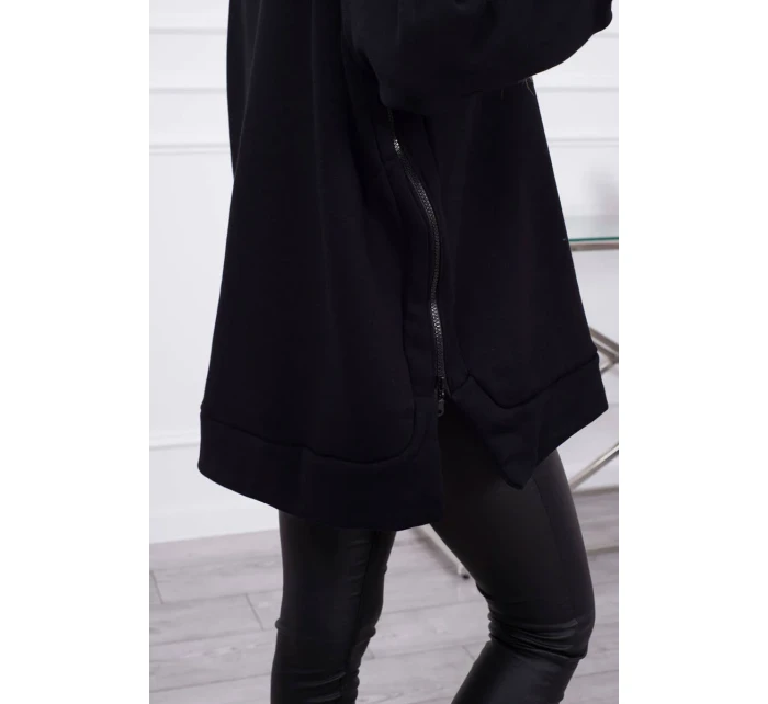 Zateplená mikina se zipem na boku černá