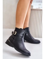 Dámské boty na nízkém podpatku eko kůže černé model 21674185 - Boto Dámské boty na nízkém podpatku eko kůže černé model 21674185 - Boto