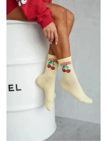 Dámské kotníkové ponožky CHERRIES – žluté Dámské kotníkové ponožky CHERRIES – žluté