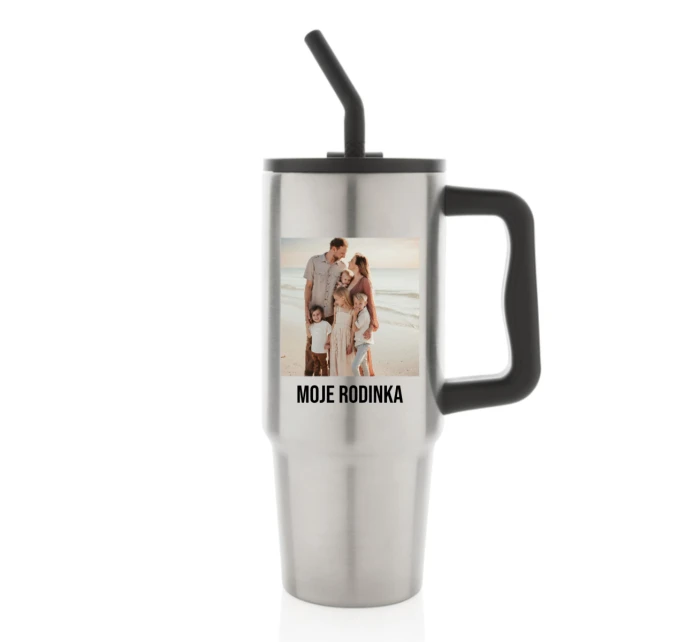 Personalizovaná termoska s barevným víčkem s fotografií 