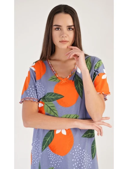 Dámská noční košile s krátkým rukávem model 18598323 - Vienetta Dámská noční košile s krátkým rukávem model 18598323 - Vienetta