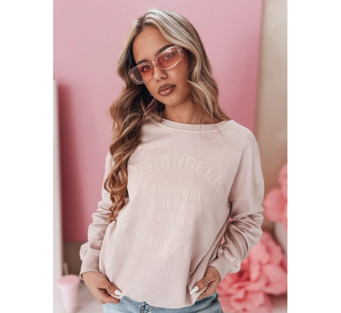 Dámská oversize mikina KALISTYLE v pudrově růžové barvě FashionStreet BY1364