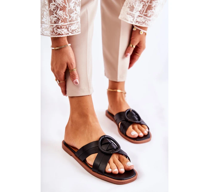 Dámské módní černé pantofle Sansa Dámské módní černé pantofle Sansa