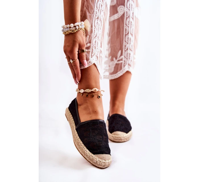 Klasické dámské espadrilky prolamované Černá model 21588437 - S.Barski Klasické dámské espadrilky prolamované Černá model 21588437 - S.Barski