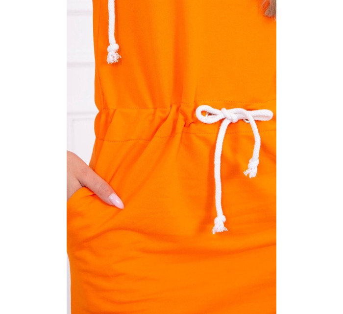Zavazované šaty s kapucí oranžové