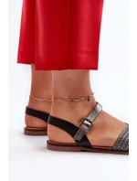 Dámské ploché sandály S.Barski černá Dámské ploché sandály S.Barski černá