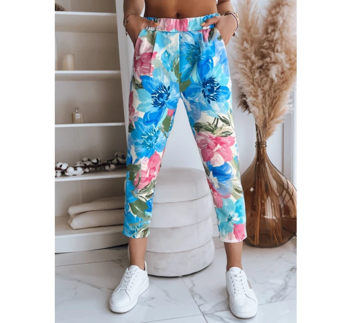 Dámské tyrkysové kalhoty FLOWER GARDEN FashionStreet UY1480 Dámské tyrkysové kalhoty FLOWER GARDEN FashionStreet UY1480