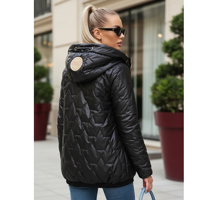 Dámská prošívaná bunda s kapucí černá FashionStreet TY5546