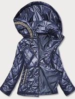 Tmavě modrá dámská bunda plus size (B8013-72)