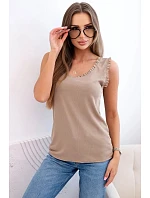 Dámská viskózová halenka s volánem ve výstřihu fango Dámská viskózová halenka s volánem ve výstřihu fango