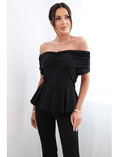 Dámský bavlněný komplet s krátkým rukávem a šortkami žlutý