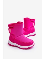 Dětské růžové zateplené sněhule s rzepem Big Star MM374121 Dětské růžové zateplené sněhule s rzepem Big Star MM374121