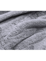 Krátká šedá dámská kožešinová bunda (B8050-9)
