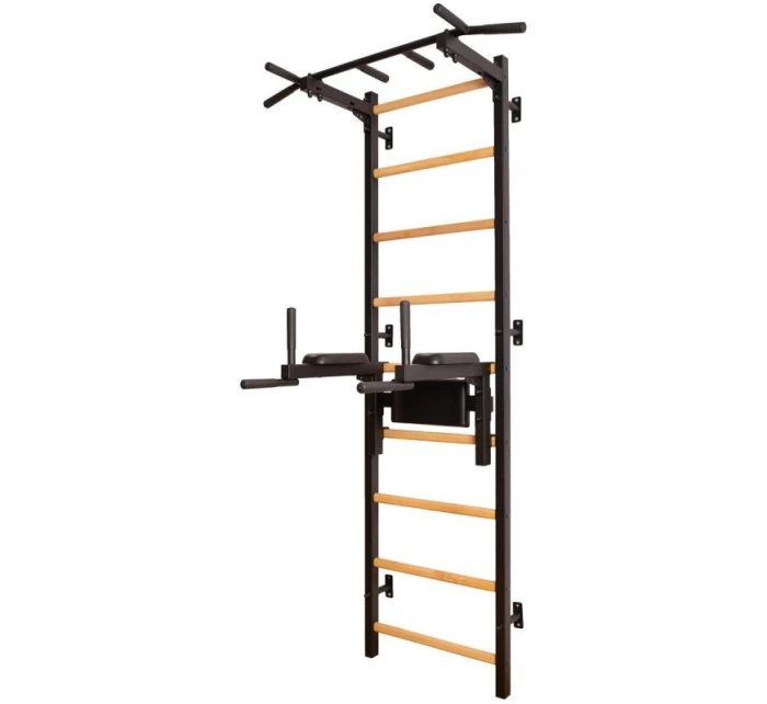 GYMNASTICKÝ ŽEBŘÍK S TYČÍ A MADLEM PRO CVIČENÍ NA LAVIČCE 722B