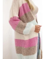 Dámský kardigan s vlnou v  ecru model 21264658 - K-Fashion