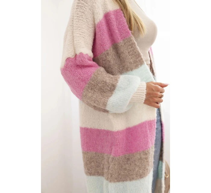 Dámský kardigan s vlnou v  ecru model 21264658 - K-Fashion