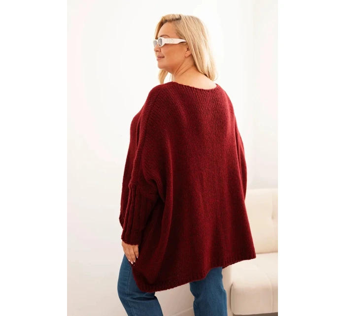 Svetr dámský Plus Size z model 21321808 s volným střihem a rukávem 3/4 fango - K-Fashion