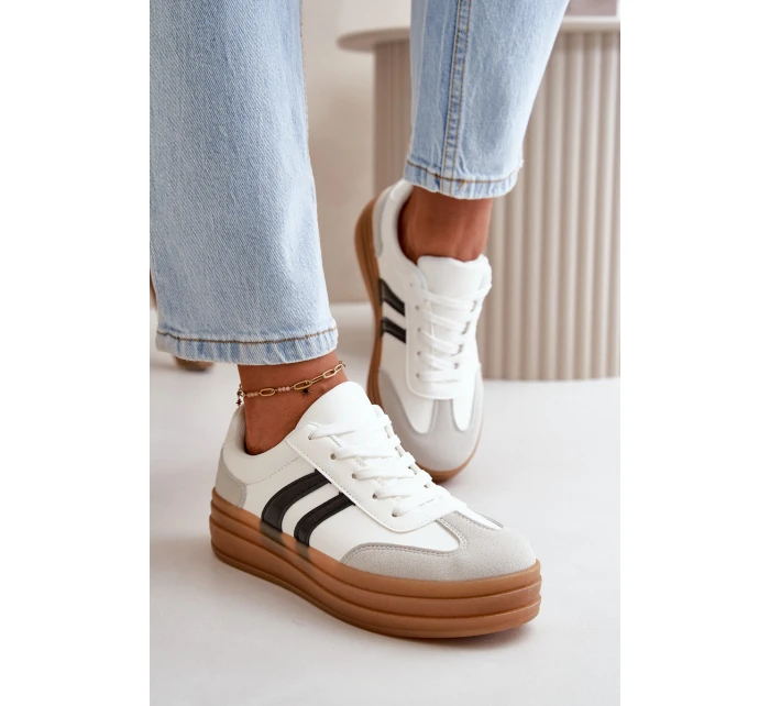 Dámské tenisky na platformě bílo-šedé Nesonice Dámské tenisky na platformě bílo-šedé Nesonice