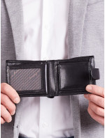 Pánská horizontální černá kožená peněženka
