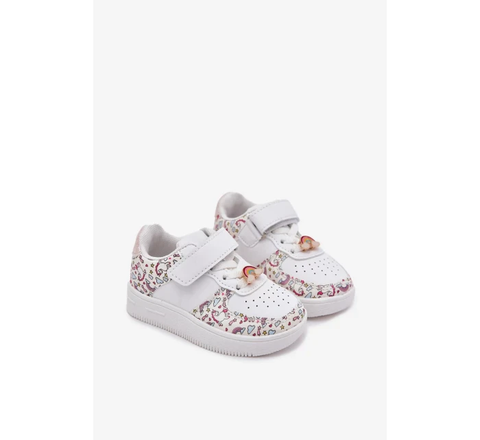 Dětské sportovní sneakers s jednorožci Thalia – bílé Dětské sportovní sneakers s jednorožci Thalia – bílé