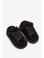 Dětské zateplené sneakers s kožíškem Mireen – černé