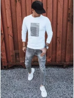 Pánská bílá mikina s potiskem FashionStreet BX5354