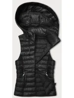 Černá prošívaná vesta s odepínací kapucí model 20828079 - J.STYLE Černá prošívaná vesta s odepínací kapucí model 20828079 - J.STYLE