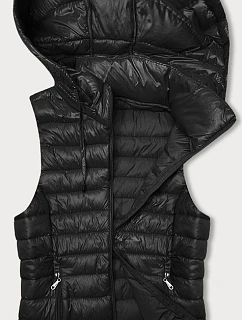 Černá prošívaná vesta s odepínací kapucí model 20828079 - J.STYLE