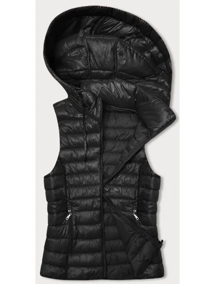 Černá prošívaná vesta s odepínací kapucí model 20828079 - J.STYLE Černá prošívaná vesta s odepínací kapucí model 20828079 - J.STYLE